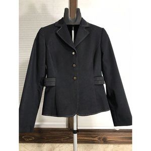 Isabella Demarco Jean Stretch Blazer Button Up & Mock Adjustable Belt Size 2